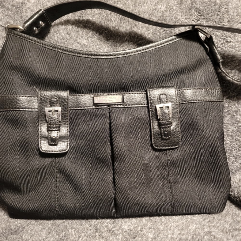 Etienne Aigner black canvas purse